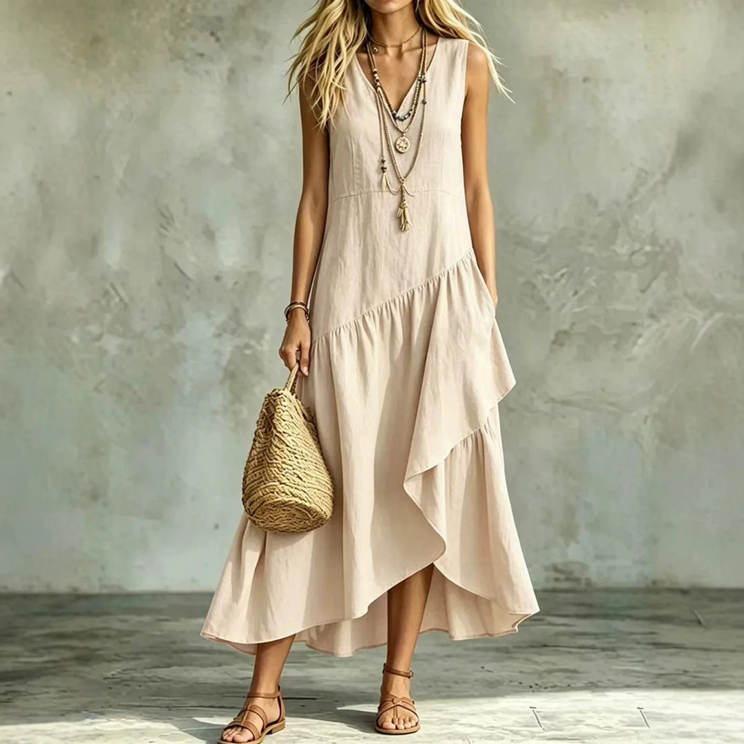 Wanda Sleeveless Ruffle Maxi Dress