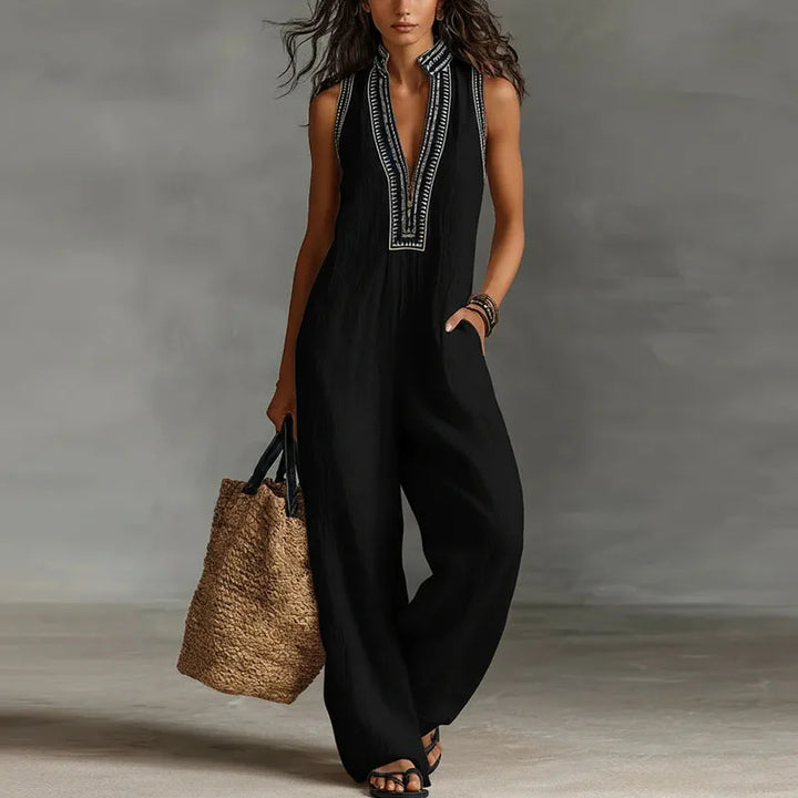 Christine Lace Trim Jumpsuit