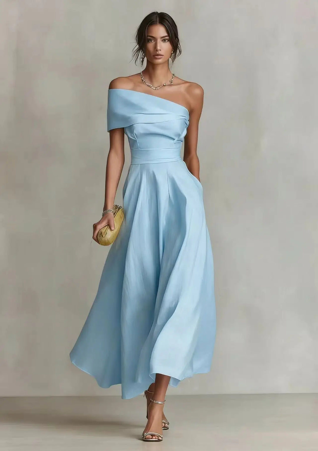 Osha One Shoulder Maxi Wedding Guest Dress