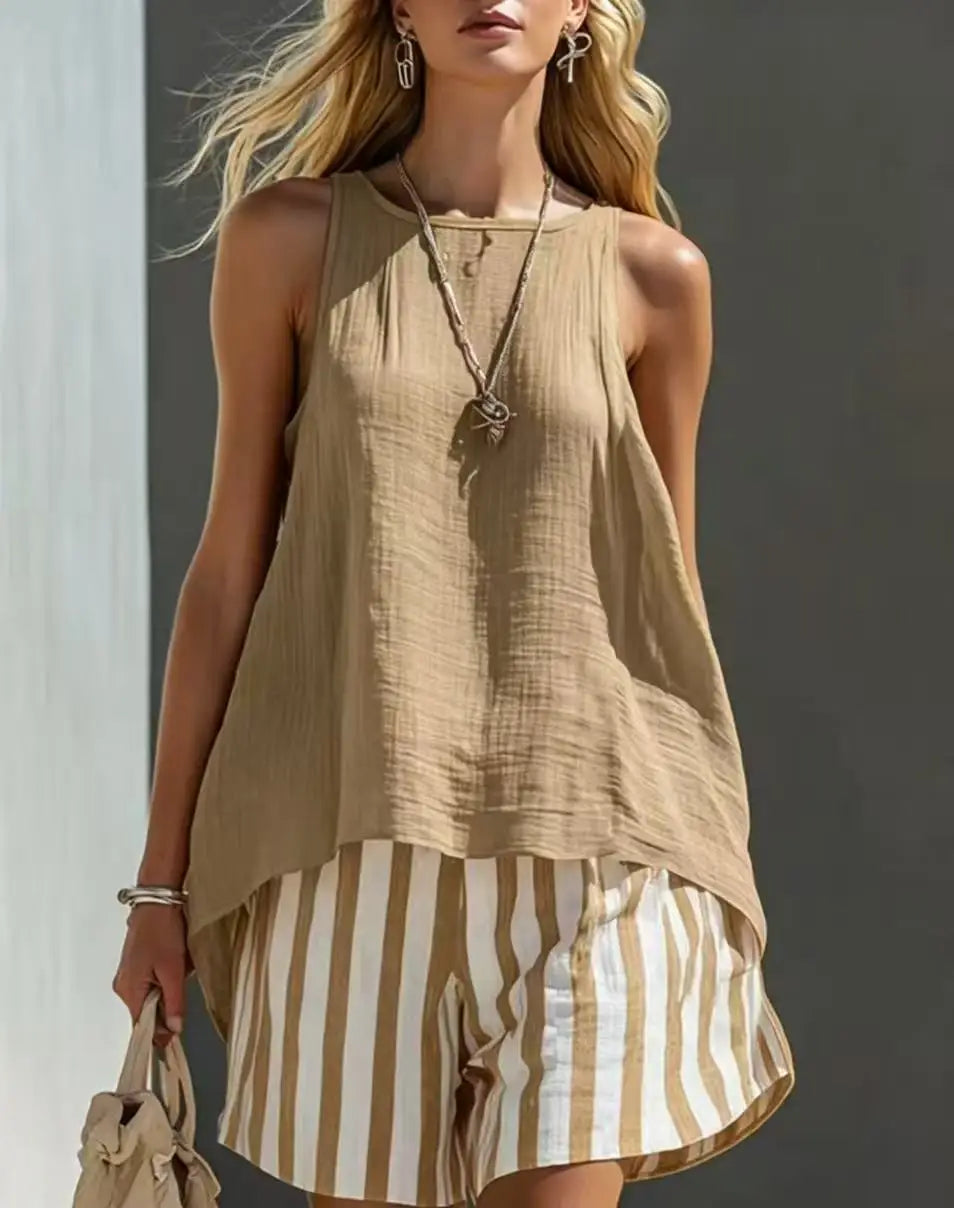 Miraline Striped Two-Piece Outfit