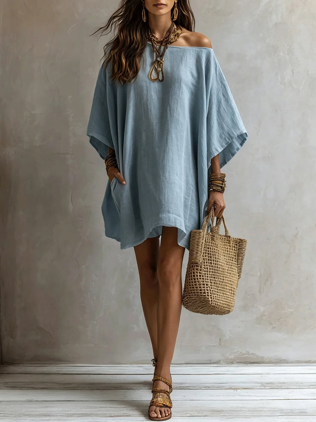 Evania Batwing Sleeve Mini Dress