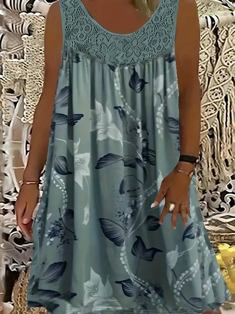 Orisse Casual Floral Midi Dress