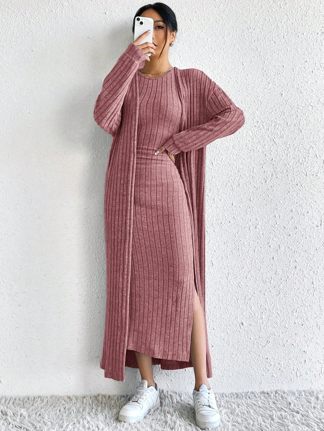 Vesper Ribbed Sheath Dress Set
