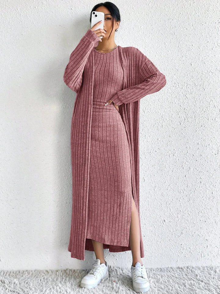 Vesper Ribbed Sheath Dress Set