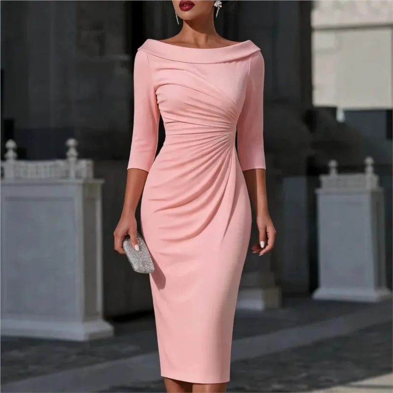 Rosette Ruched Sheath Dress