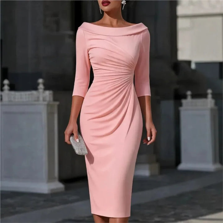 Rosette Ruched Sheath Dress