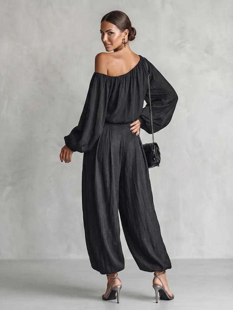 Evelisse Off Shoulder Trouser Set