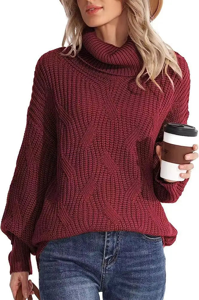 Elowen Cable Knit Turtleneck Sweater