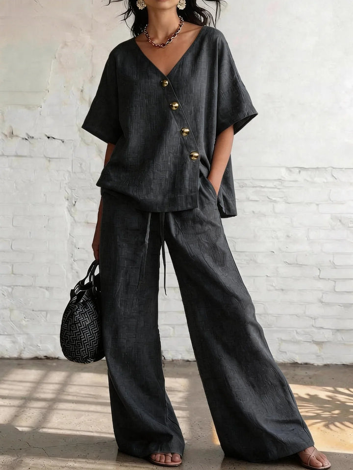 Harper Relaxed Wide Leg Trouser Set