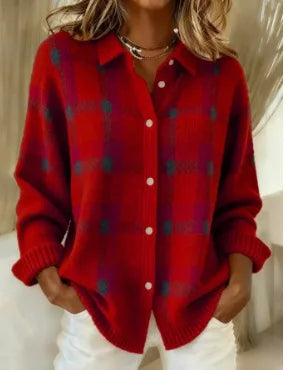 Fiona Plaid Knit Cardigan