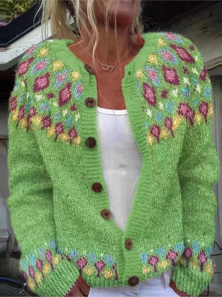 Elowyn Fair Isle Button Cardigan