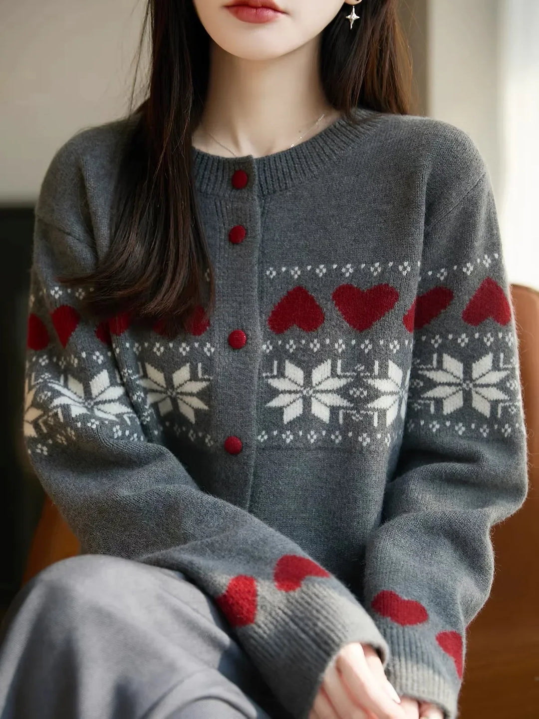 Eveline Jacquard Knit Cardigan