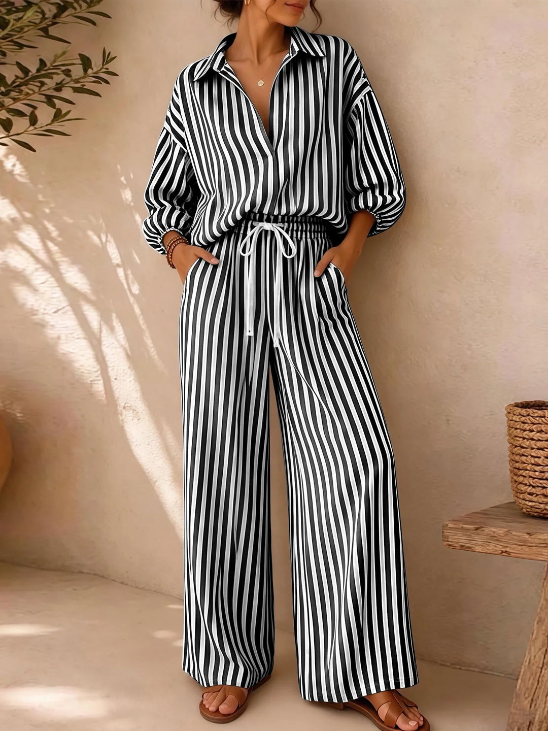 Noami Striped Two-Piece Set