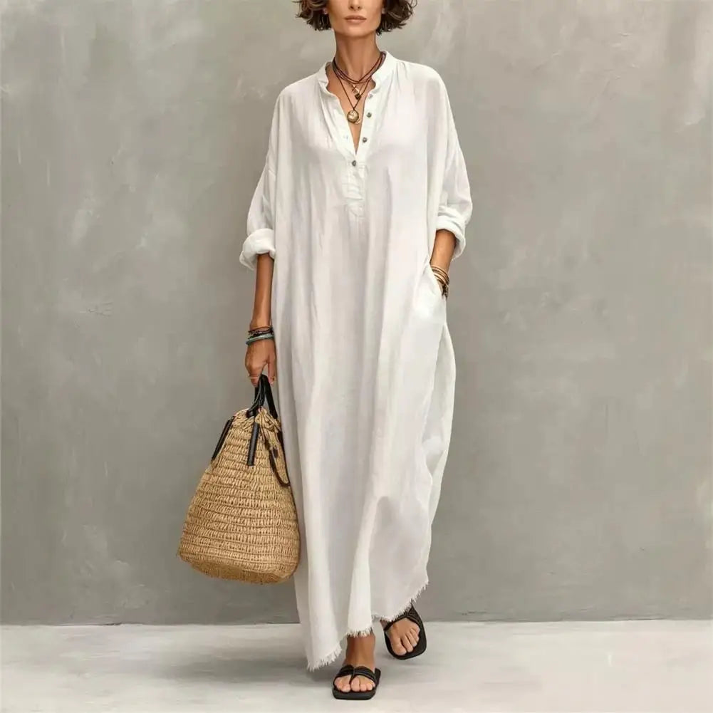 Natalie Casual Maxi Shirt Dress