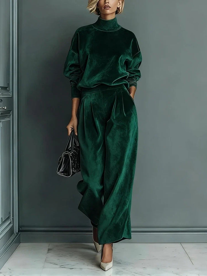Camille High Neck Velvet Set