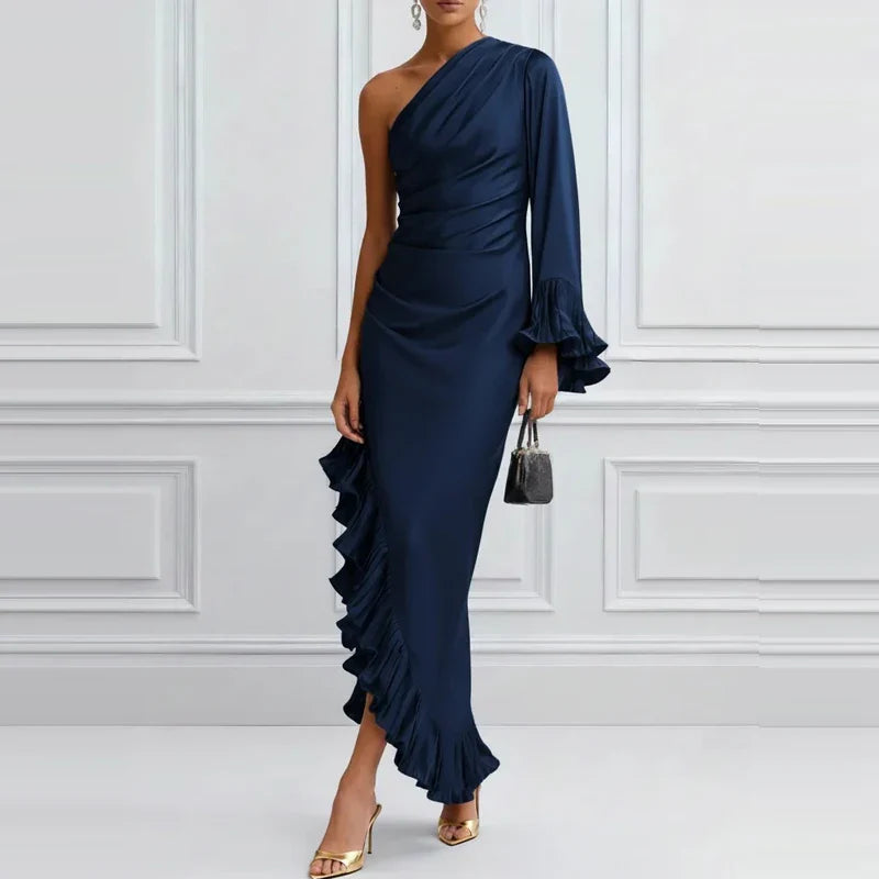 Lurina Elegant Ruffle Maxi Dress