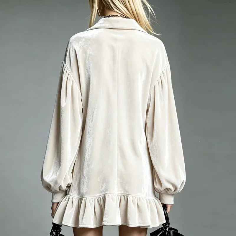 Lucia Velvet Ruffle Mini Dress