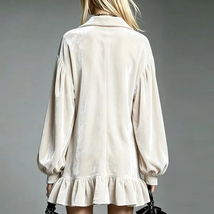 Lucia Velvet Ruffle Mini Dress