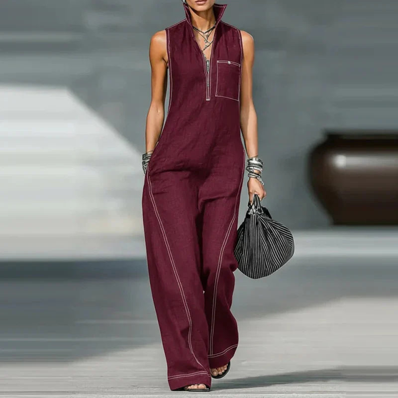 Paisley Sleeveless Wide Leg Jumpsuit