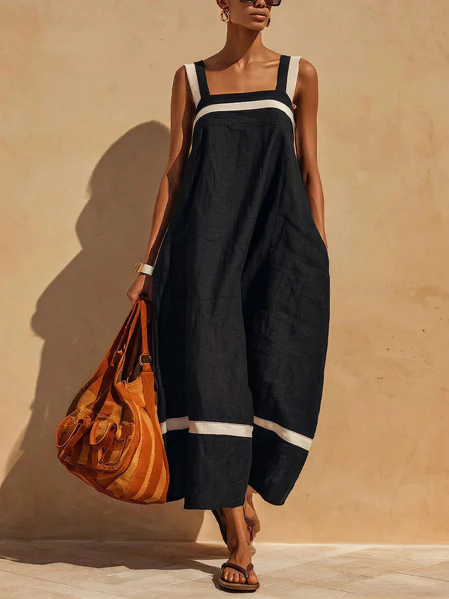 Karina Breathable Linen Slip Midi Dress