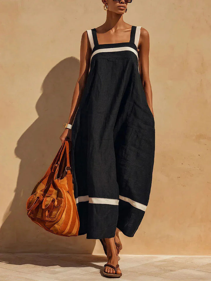 Karina Breathable Linen Slip Midi Dress