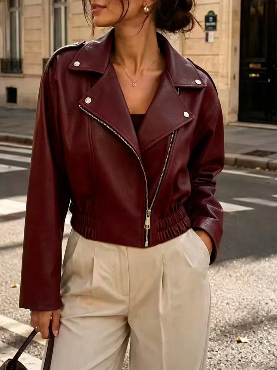 Marielle Cropped Moto Jacket