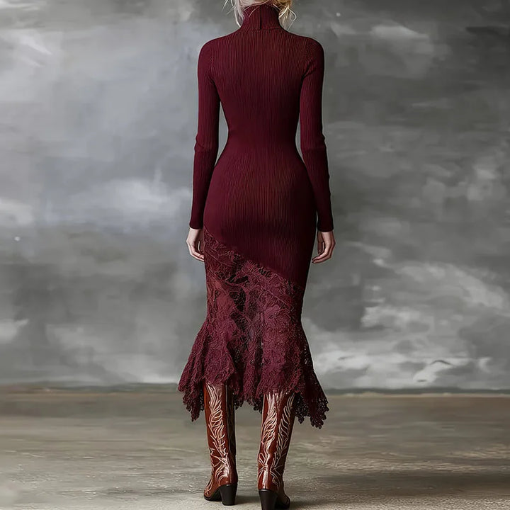 Monika Ribbed Turtleneck Dress