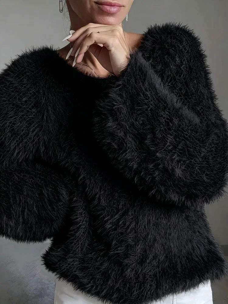 Amelina Fuzzy Knit Sweater