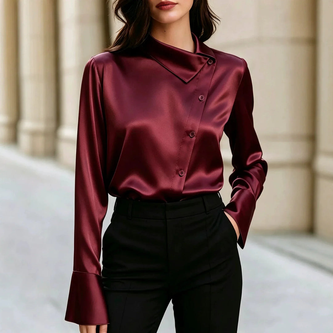 Deliah Asymmetric Collar Blouse
