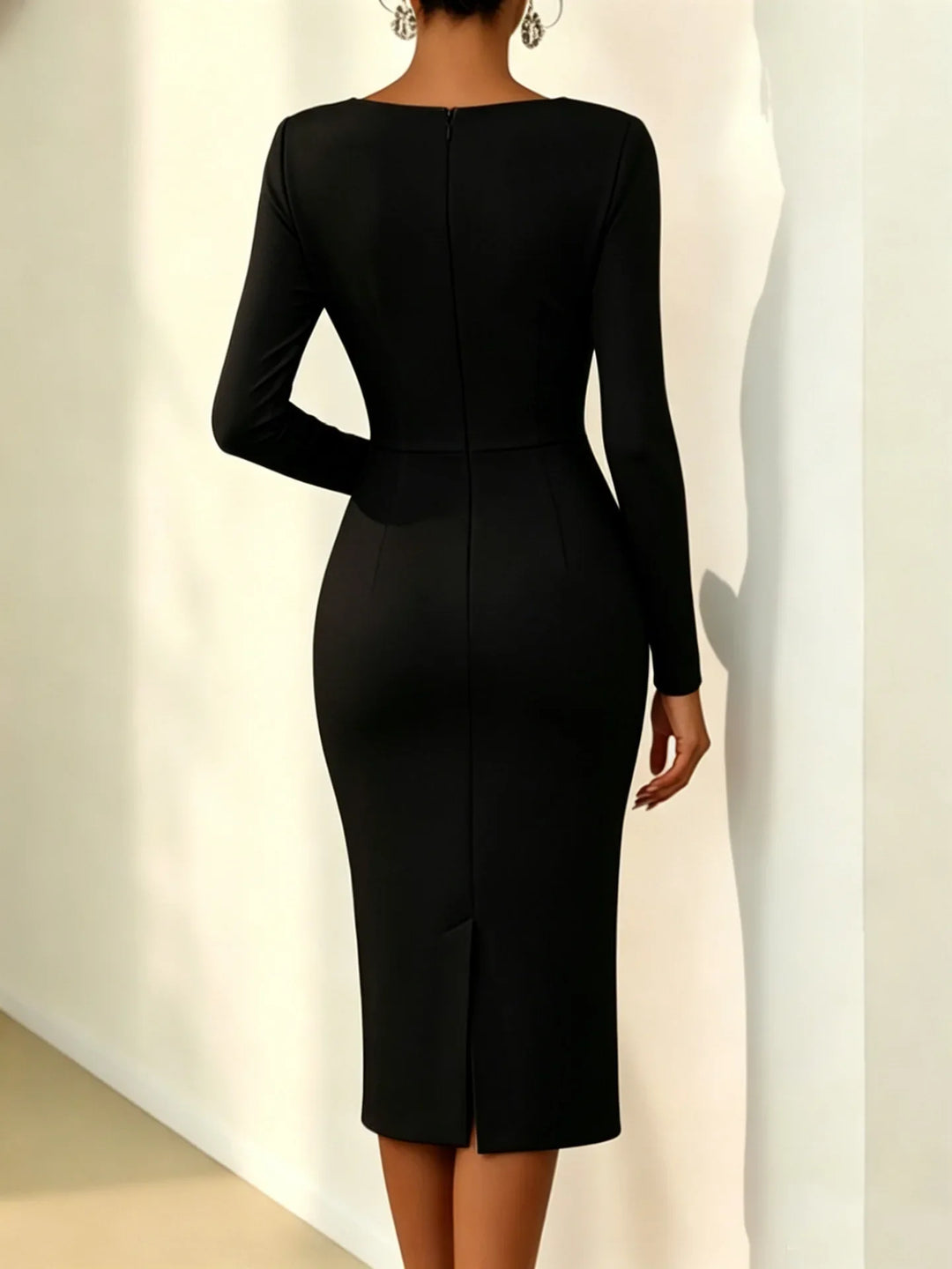 Natalie Elegant Midi Wedding Guest Dress