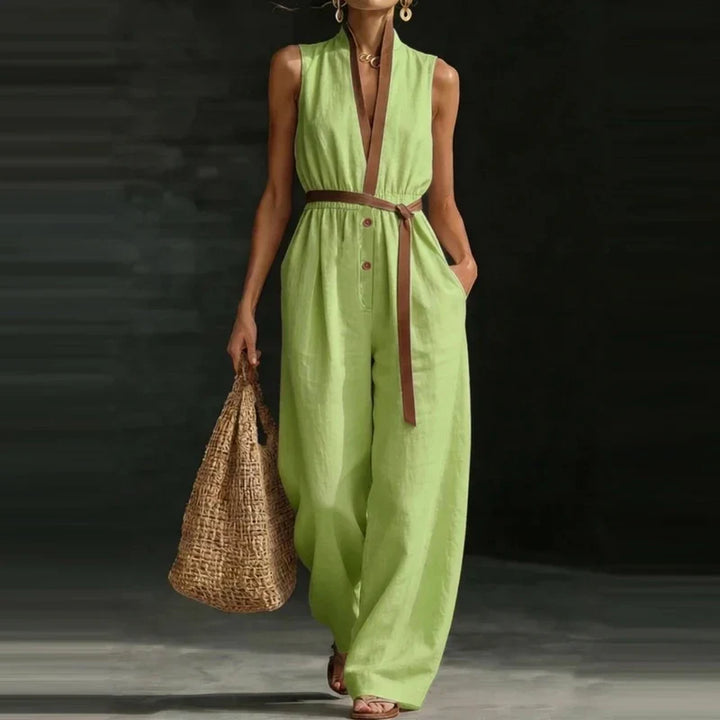 Minerva V Neck Wide Leg Jumpsuit