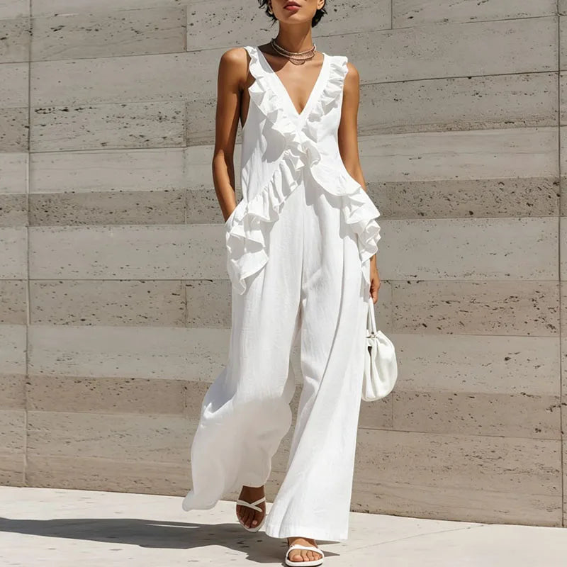 Fiorelle Ruffle Trim Jumpsuit