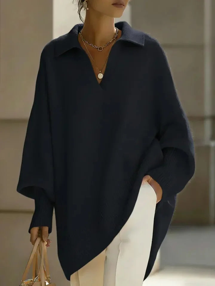 Ava Oversized V Neck Knit Sweater