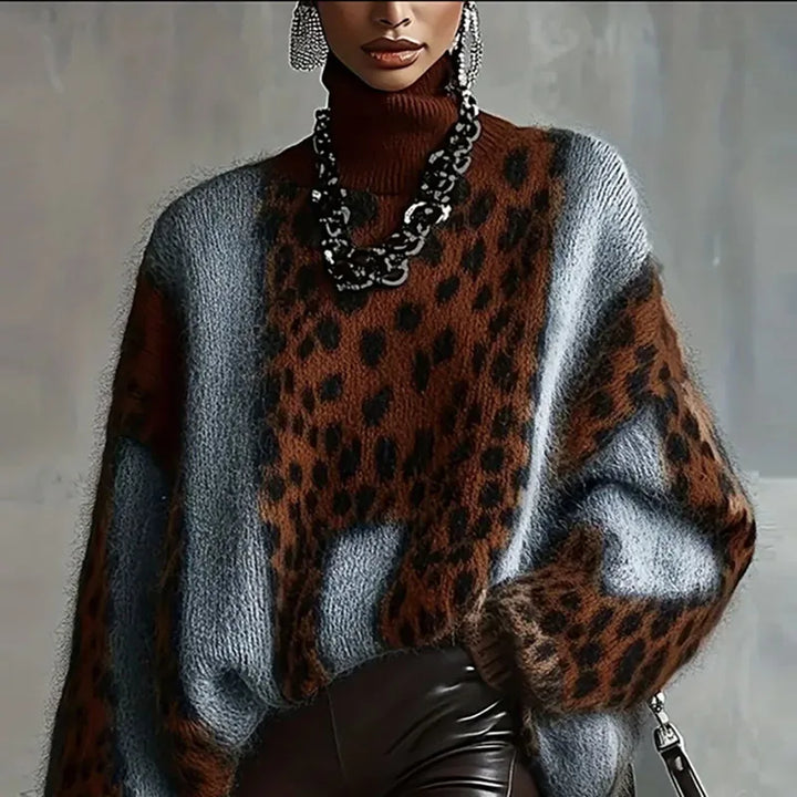 Cersei Cozy Leopard Knit Sweater
