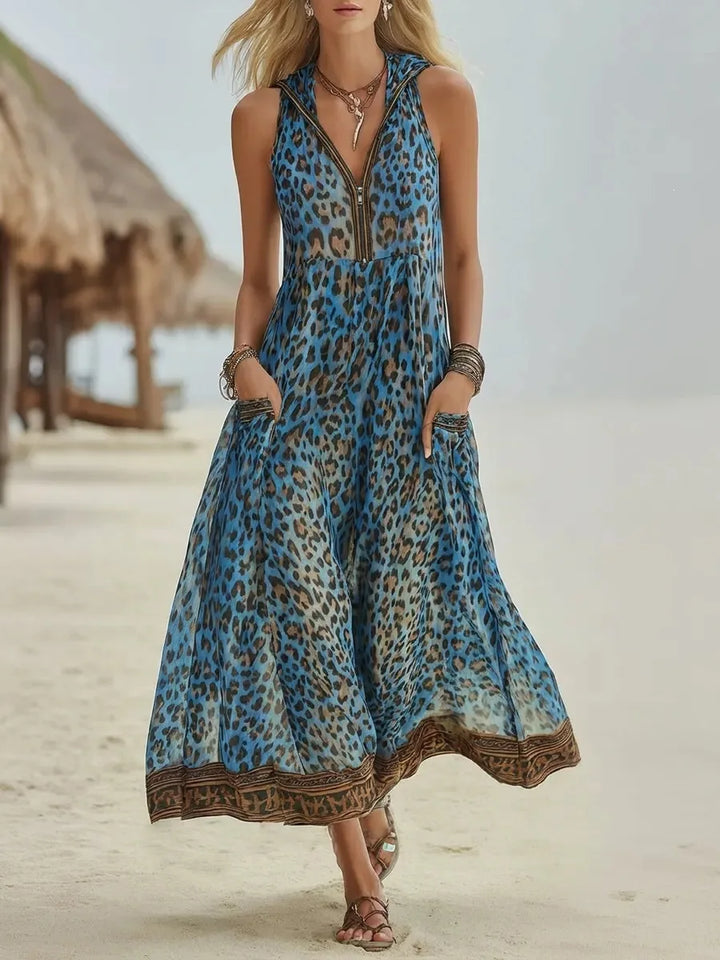 Valeska Flowy Leopard Maxi Dress
