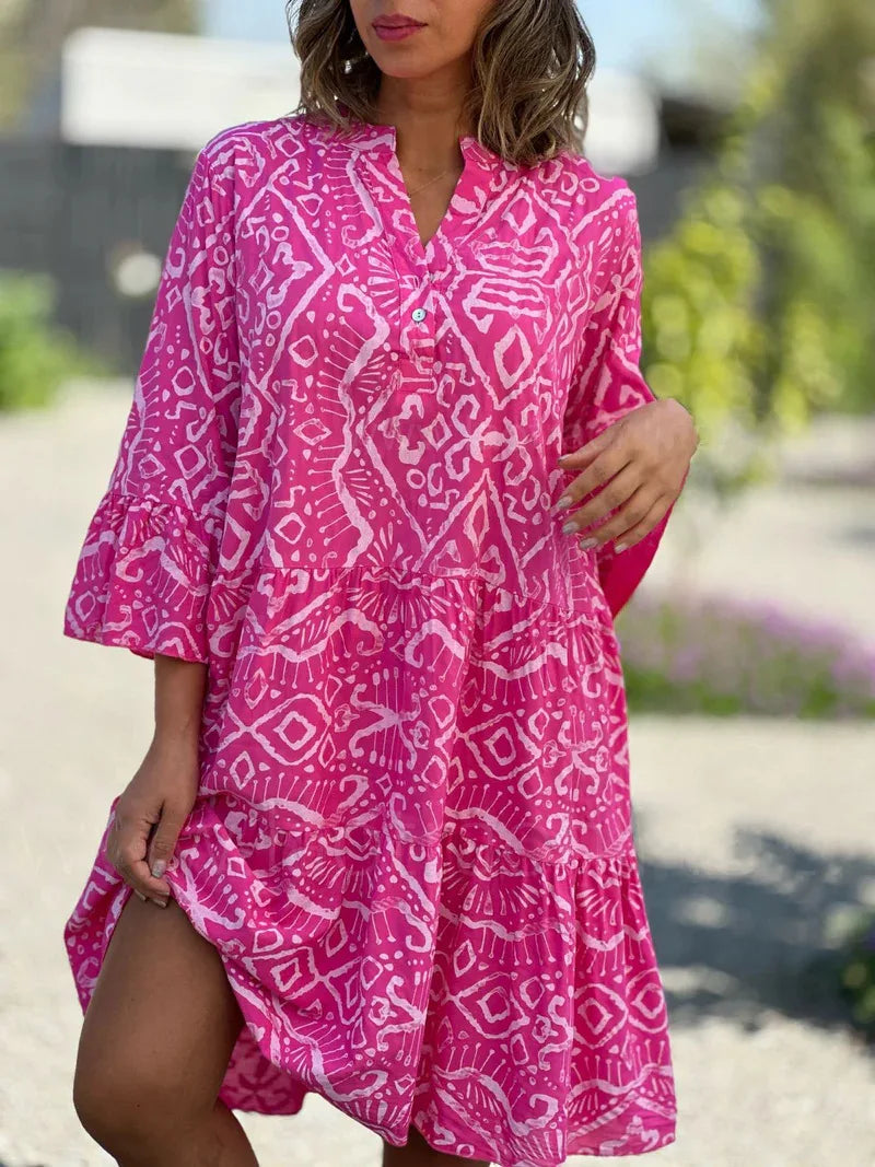 Kayla Geometric Midi Dress