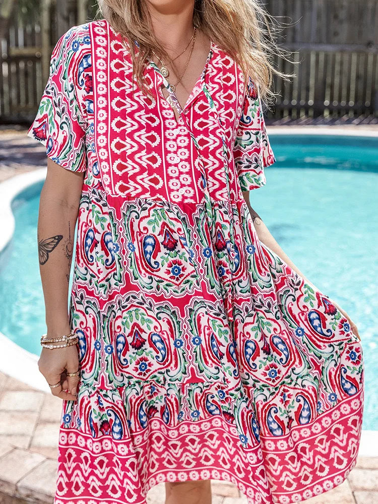 Araceli Boho Floral Mini Dress