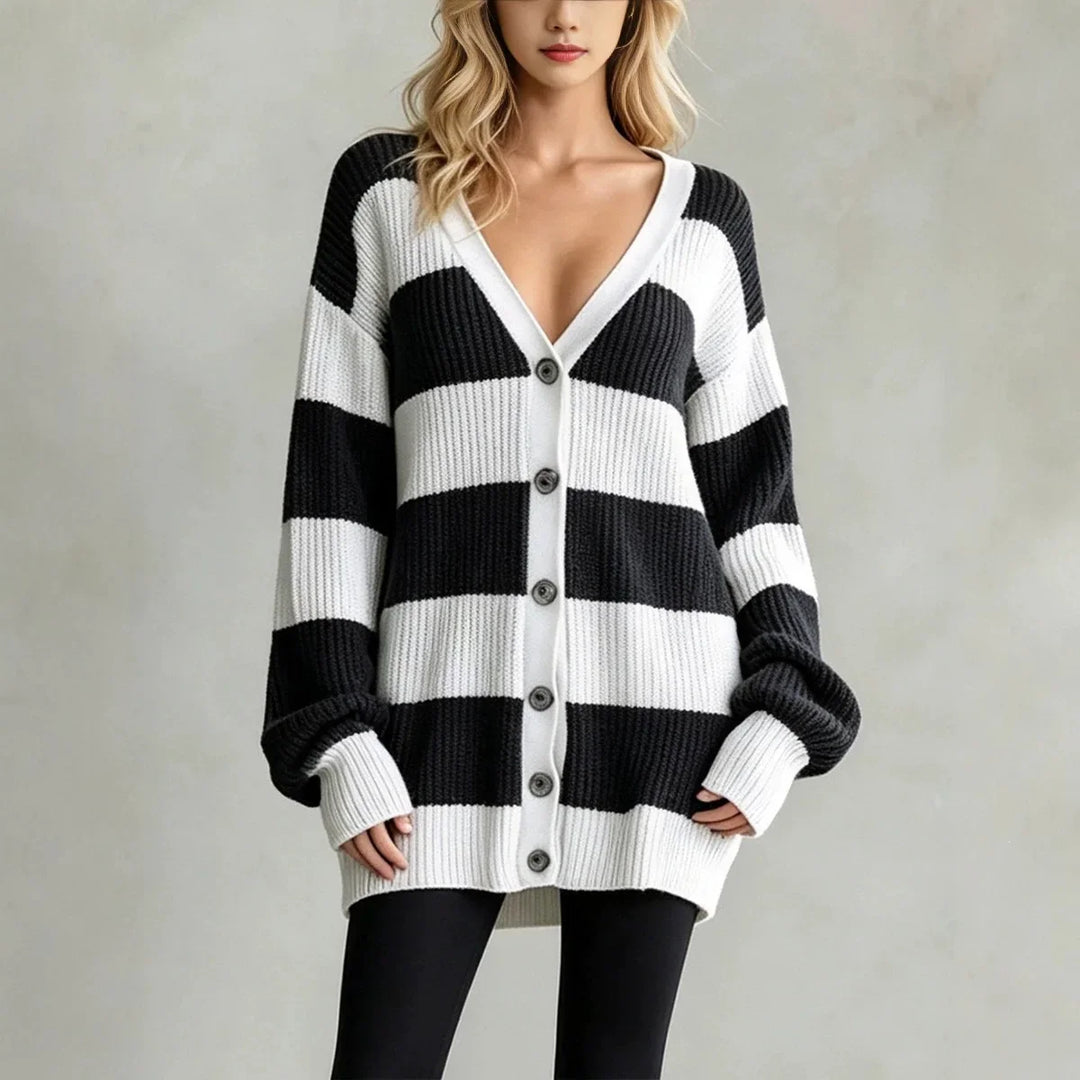 Margaux Striped Knit Cardigan