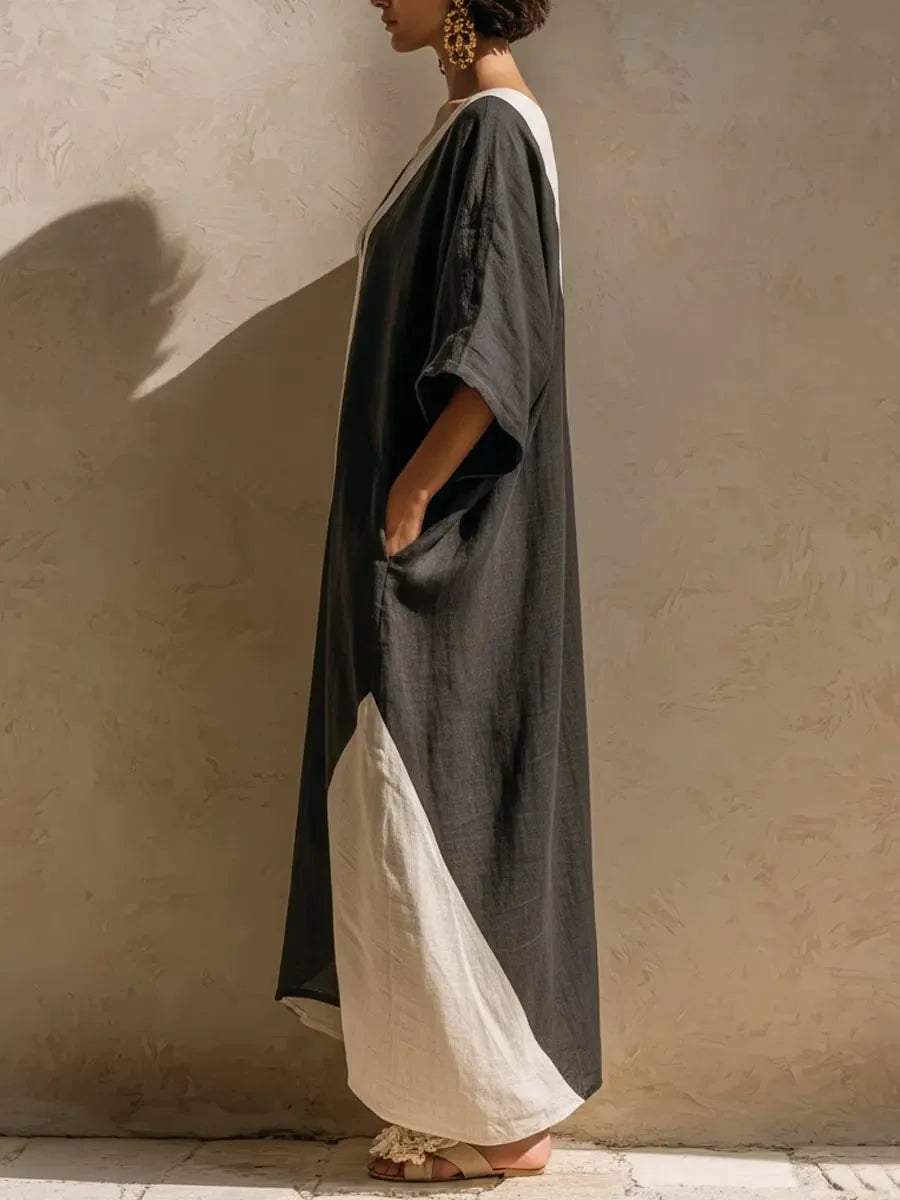 Elise Bohemian Linen Maxi Dress