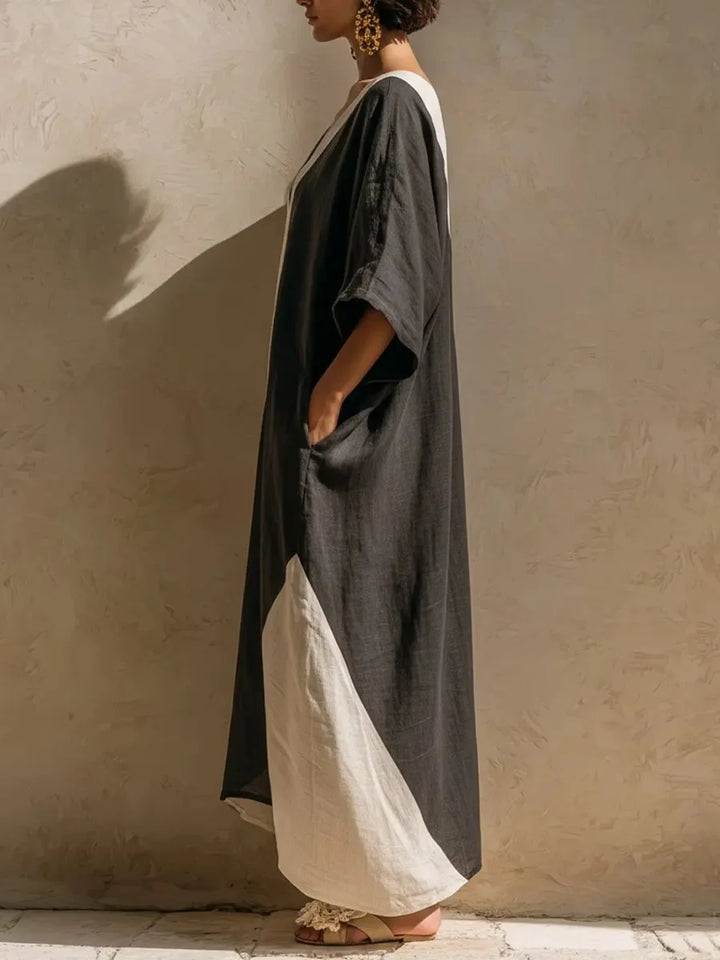 Elise Bohemian Linen Maxi Dress