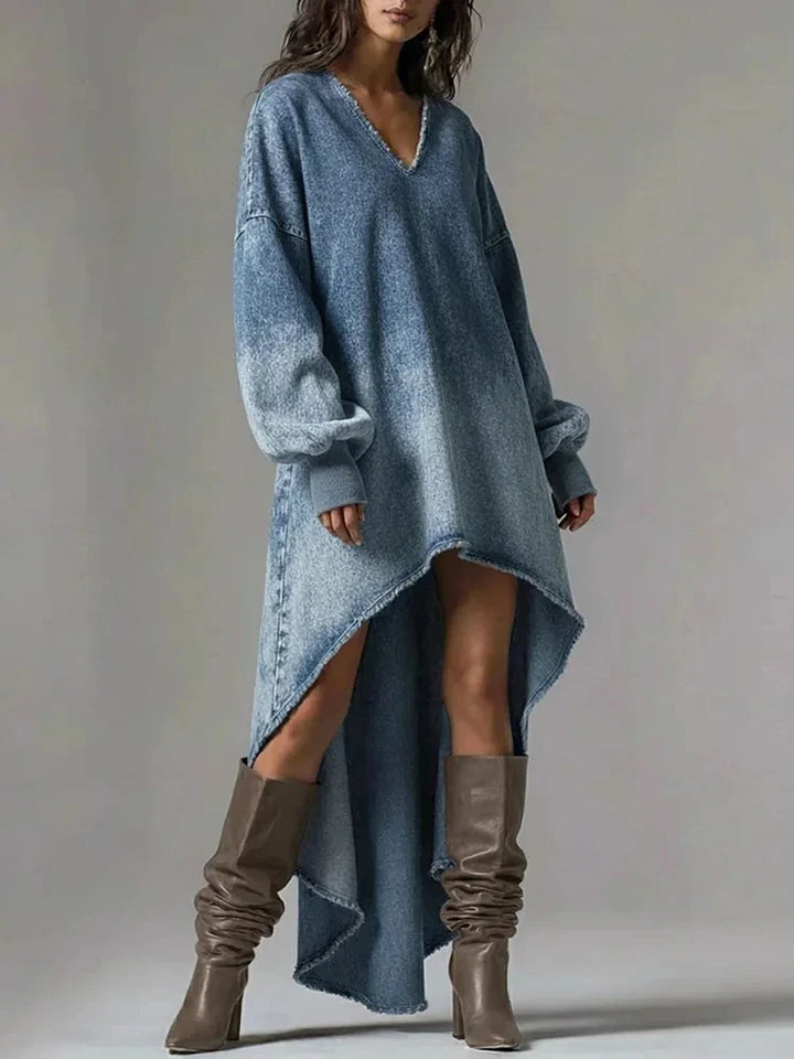 Geneva Washed Denim Maxi Dress