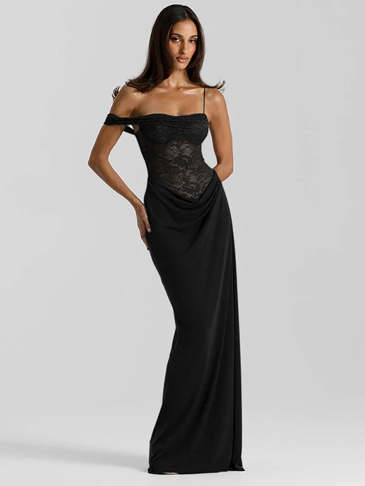 Mia Lace Evening Gown Maxi Dress