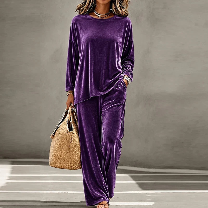 Lucienne Velvet Wide Leg Set