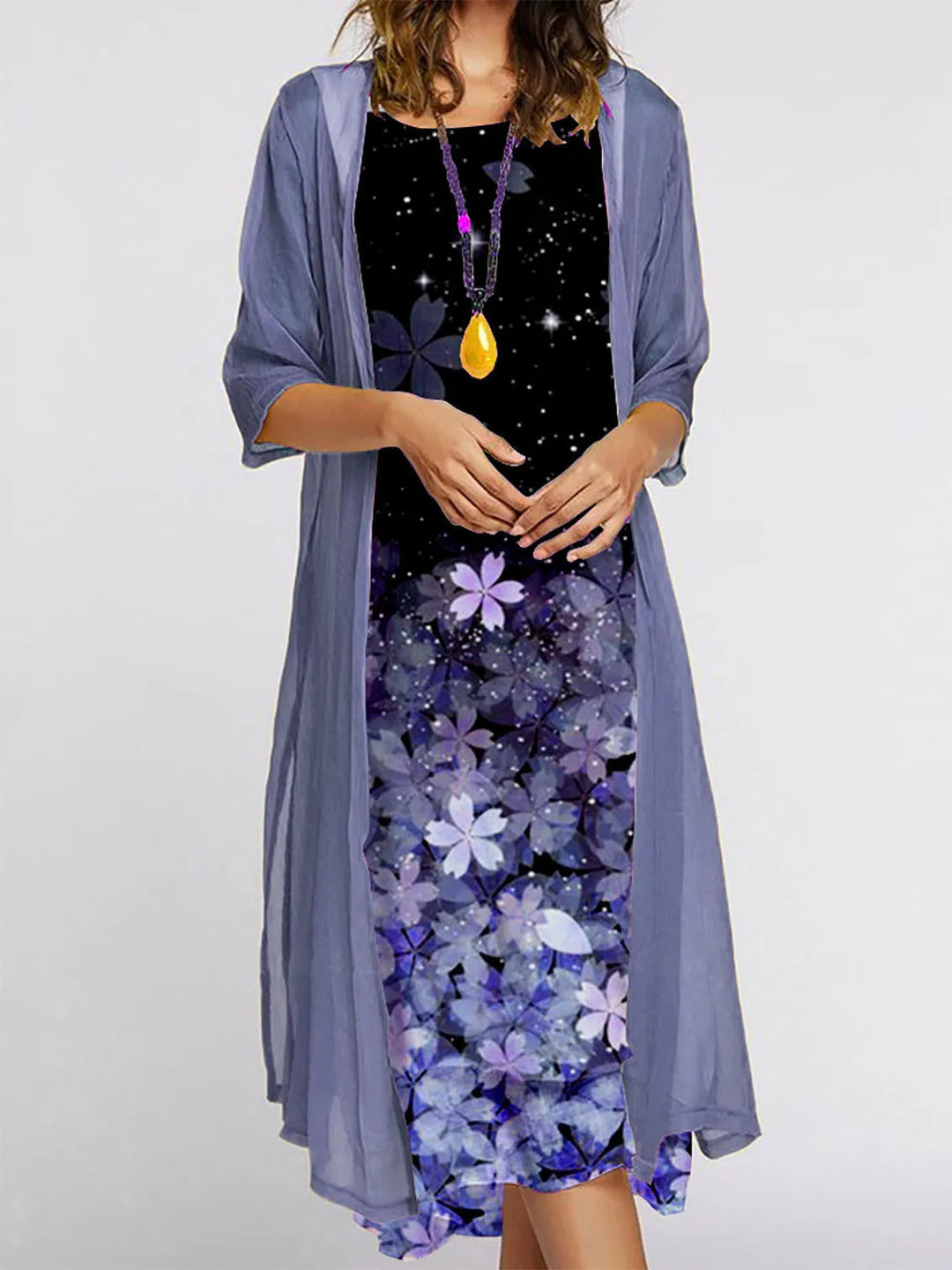 Margot Floral Cardigan Midi Dress