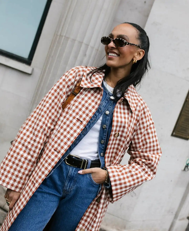Emory Gingham Trench Coat