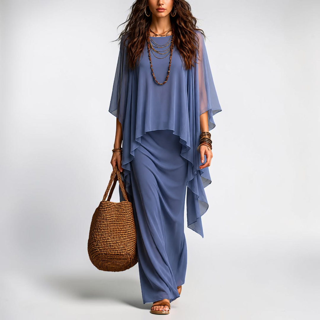 Fiorenza Chiffon Overlay Two Piece Set
