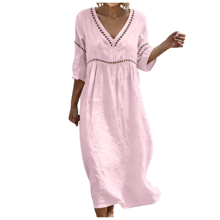 Noemi Embellished V Neck Boho Maxi Dress
