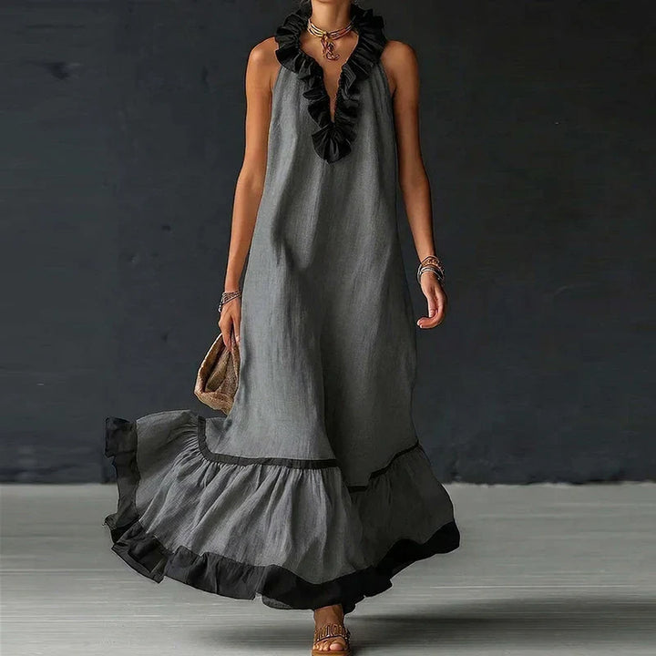Amoura Ruffle Trim Maxi Dress