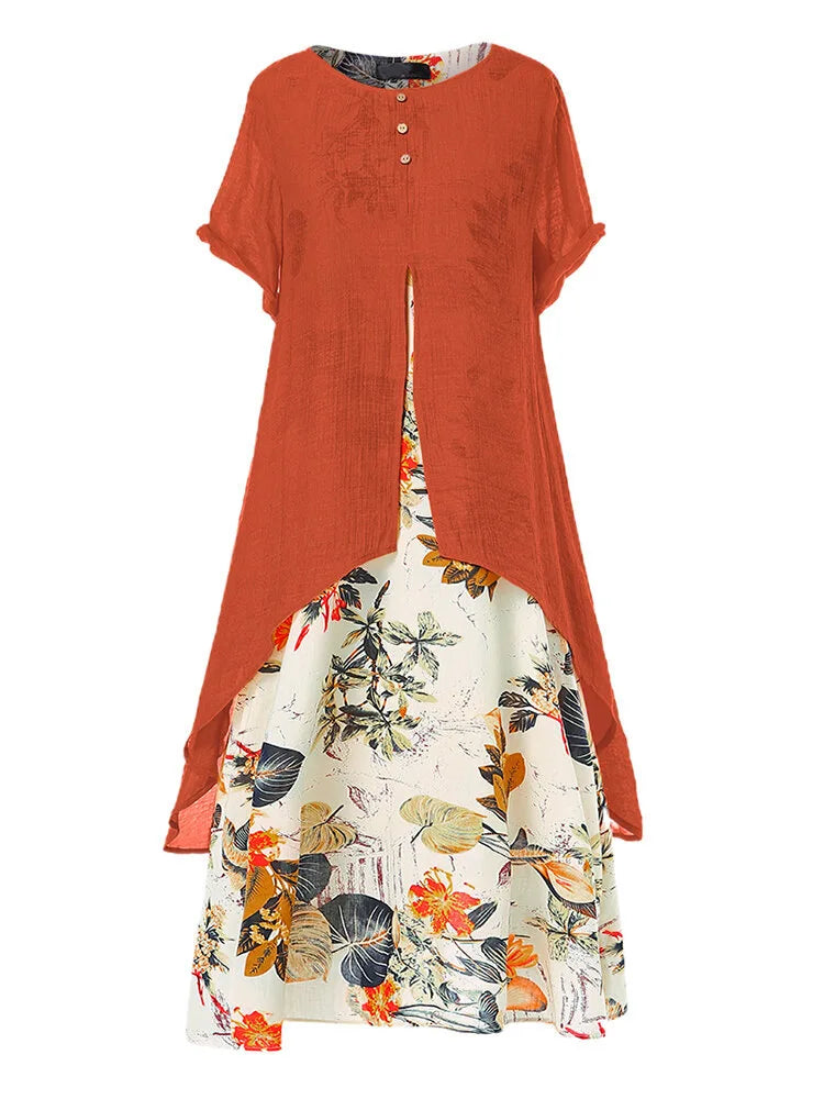 Vorelle Floral Patchwork Maxi Dress