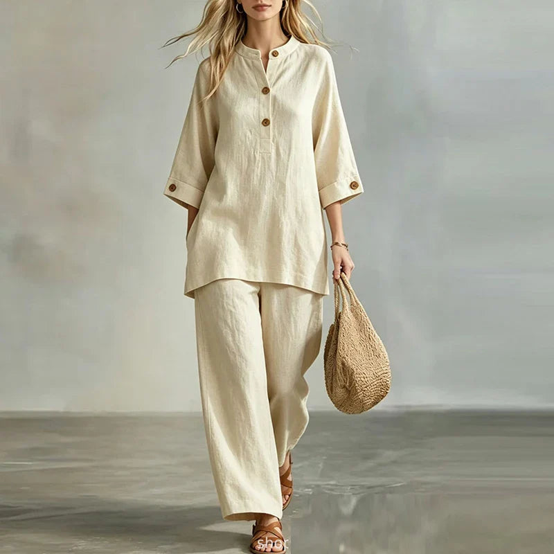 Carley Casual Linen Matching Set